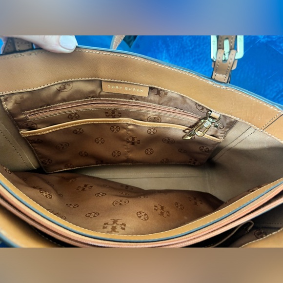 Tory Burch Mini Robinson Brown Leather Tote Bag - Picture 8 of 16